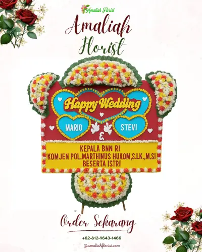 Karangan Papan Bunga Pernikahan di Gosale